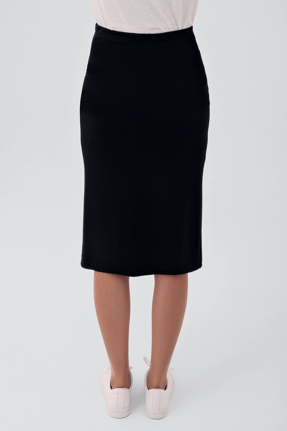 Adjustable High-Waist Stretch Pencil Maternity Skirt Black - ES7002