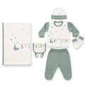 Bunny & Star Mobile Applique Cotton 10-Piece Newborn Welcome Set Baby Green (0-3 أشهر) - GB024.6636