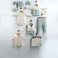 Botanical Floral Embroidery Cotton 10-Piece Newborn Welcome Set Baby Girl Green (0-3 Months) - GB024.6655