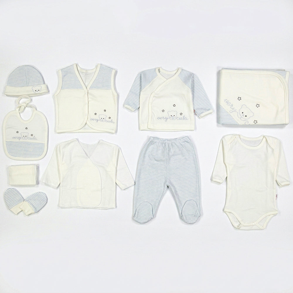 Very Cute Bear Themed Cotton 10-Piece Newborn Welcome Set Baby Ecru (0-3 Months) - GB024.6660