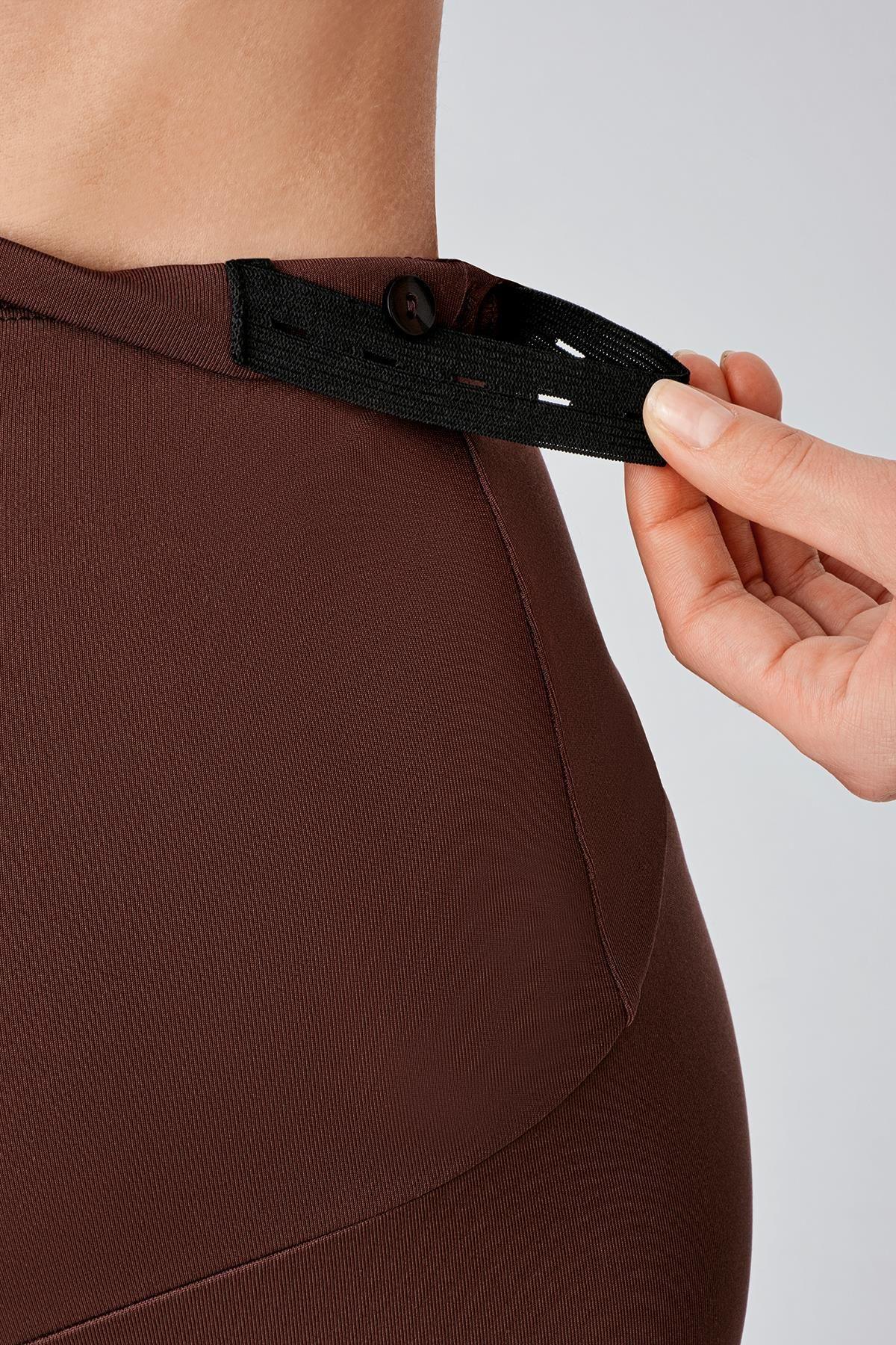 Adjustable Waist Maternity Leggings Coffee - LT9002