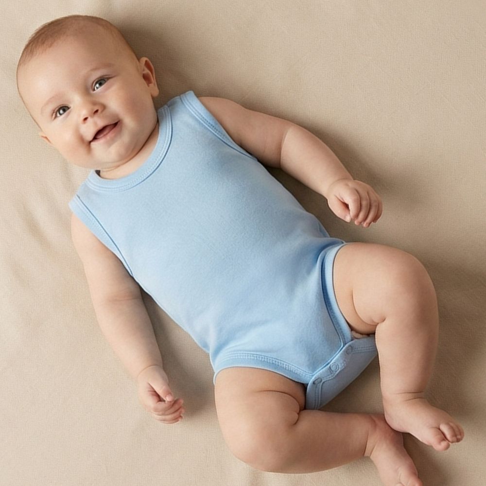 Strap Baby Bodysuit Blue (0-12 Months) - S001.0155