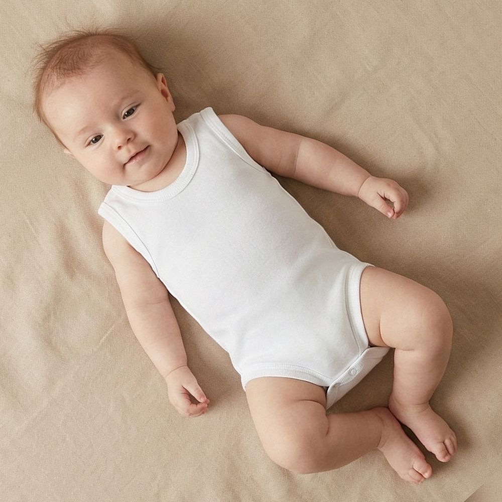Strap Baby Bodysuit White (0-12 Months) - S001.0155