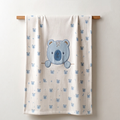 Peekaboo Bear Applique Baby Ribbed Blanket Blue - SP001.10009.39