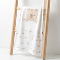 Peekaboo Bear Applique Baby Ribbed Blanket Beige - SP001.10009.41