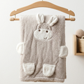 Happy Hippo Plush Cotton Baby Blanket Grey - SP001.1160.12