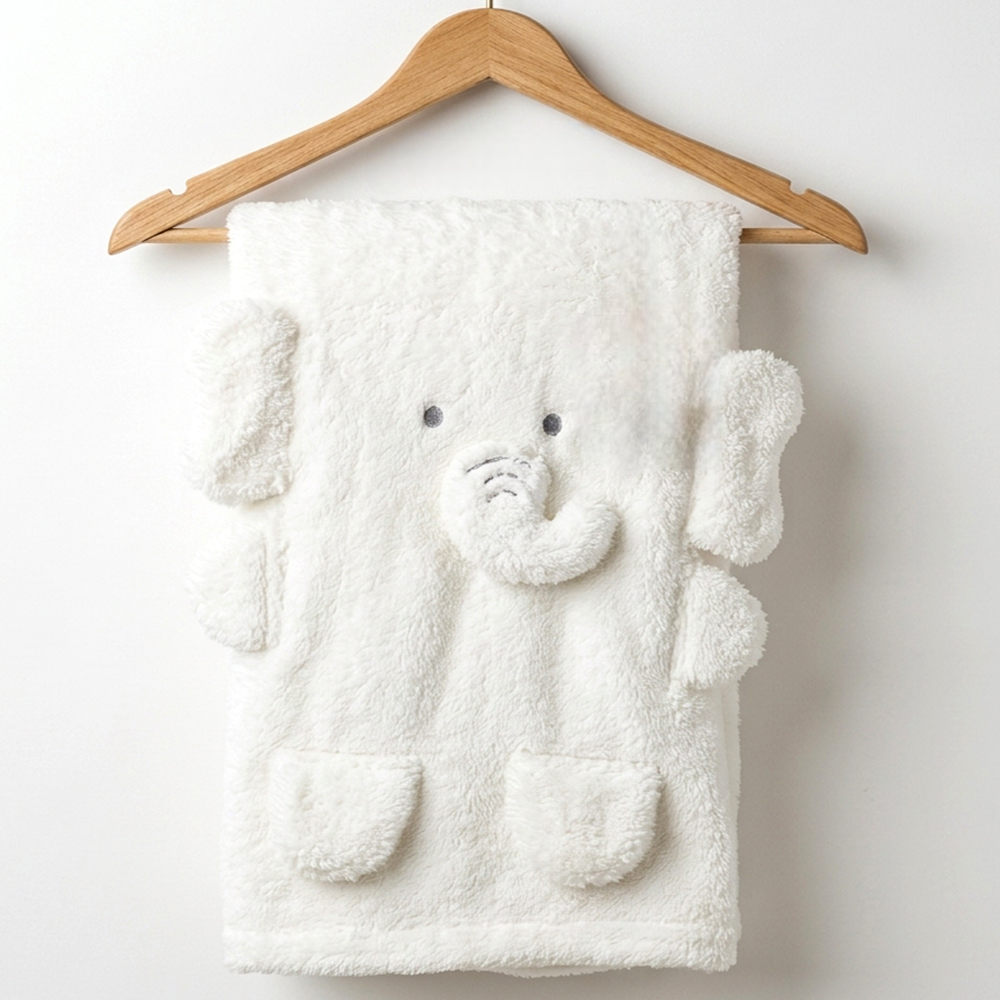 Little Elephant Plush Cotton Baby Blanket Ecru - SP001.1163.10