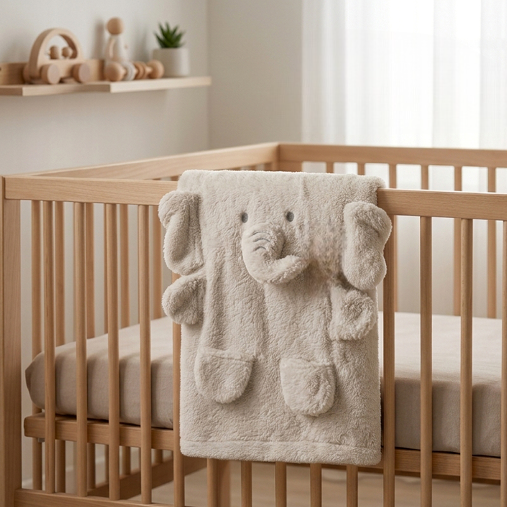 Little Elephant Plush Cotton Baby Blanket Grey - SP001.1163.12