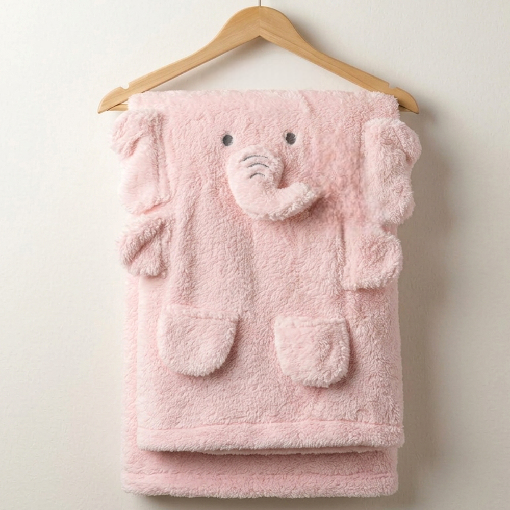 Little Elephant Plush Cotton Baby Blanket Salmon - SP001.1163.8