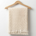 Waffle Knit Baby Blanket with Fringe Ecru - SP001.1170.10