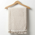 Waffle Knit Baby Blanket with Fringe Grey - SP001.1170.5
