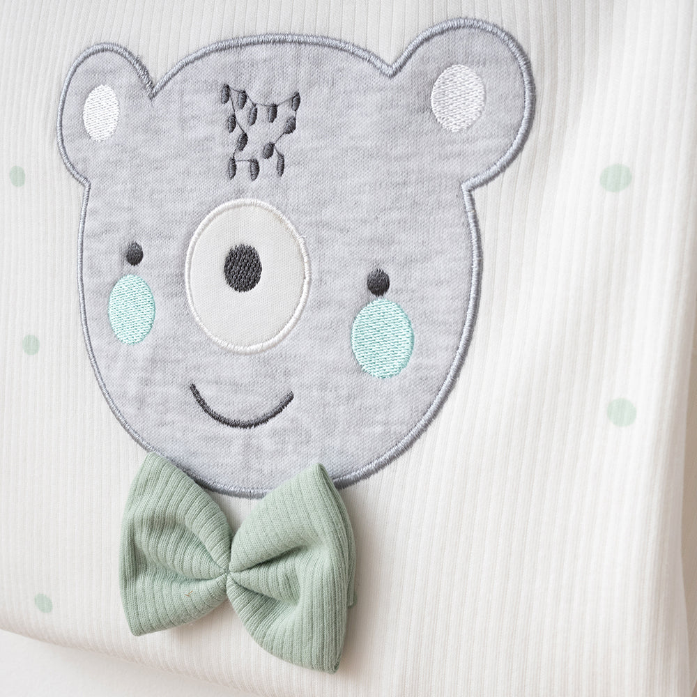 Polka Dot Bear Themed 10-Piece Newborn Welcome Set Baby Green (0-3 Months) - SP001.2107.13