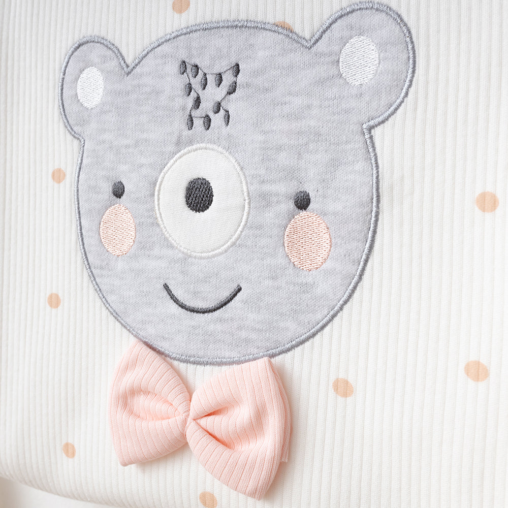 Polka Dot Bear Themed 10-Piece Newborn Welcome Set Baby Girl Salmon (0-3 Months) - SP001.2107.8