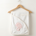 Little Swan Embroidery Cotton 2-Piece Baby Hooded Towel & Bath Sponge Set Ecru - SP001.600
