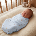 Giraffe & Elephant Cotton Baby Swaddle Blue - SP001.72096.1