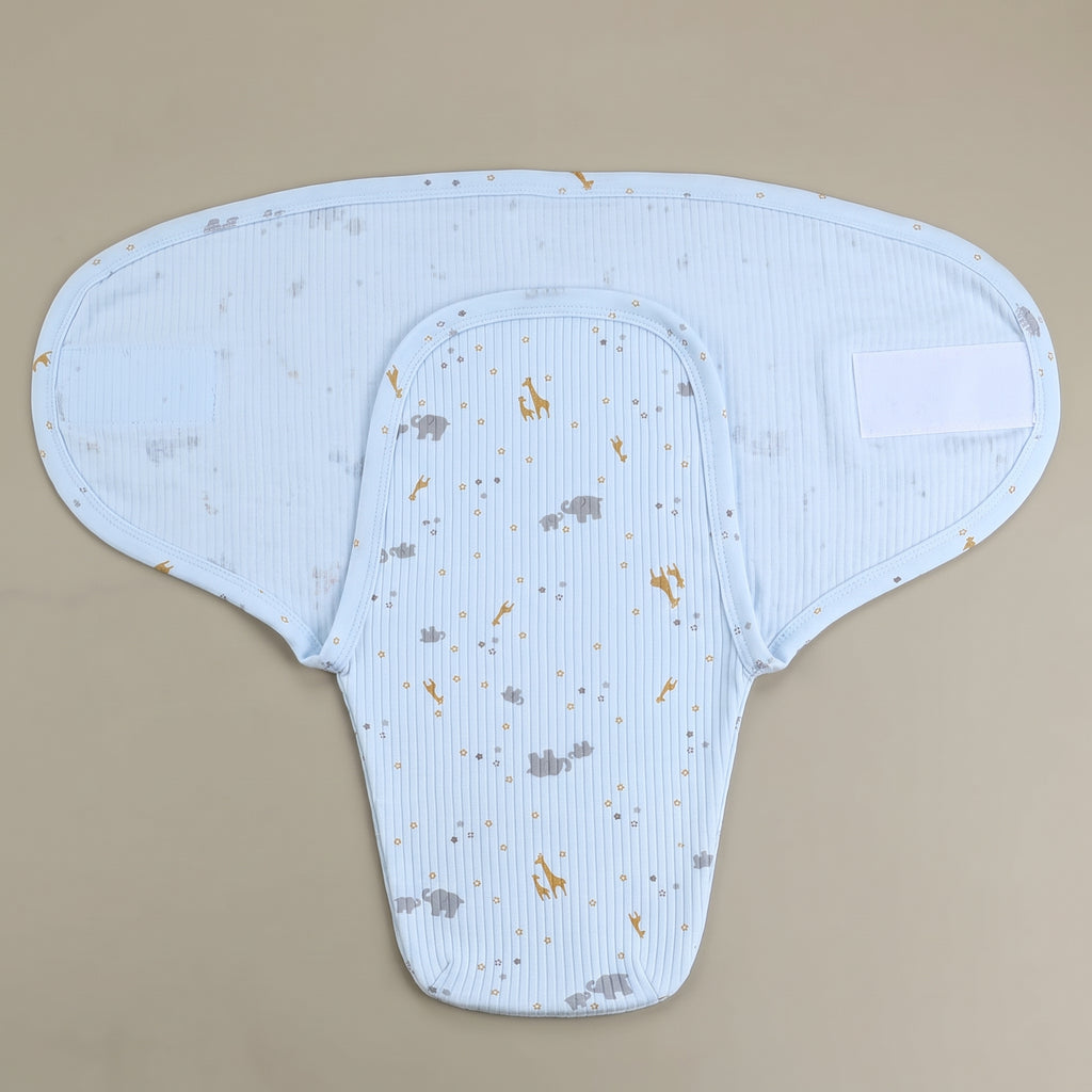 Giraffe & Elephant Cotton Baby Swaddle Blue - SP001.72096.1