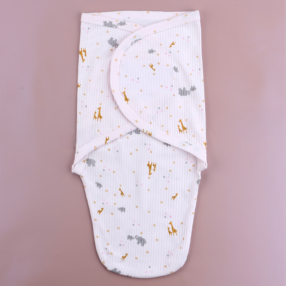 Giraffe & Elephant Cotton Baby Swaddle Pink - SP001.72096.2