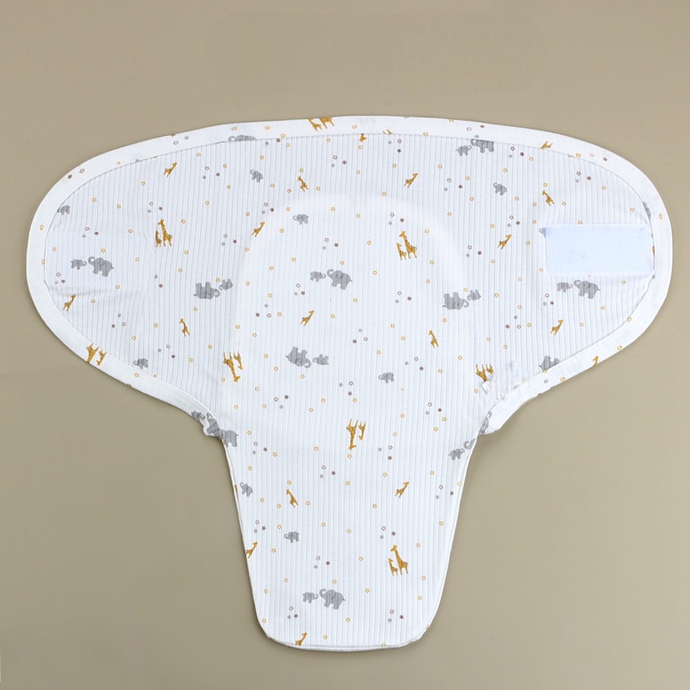 Giraffe & Elephant Cotton Baby Swaddle Ecru - SP001.72096.3
