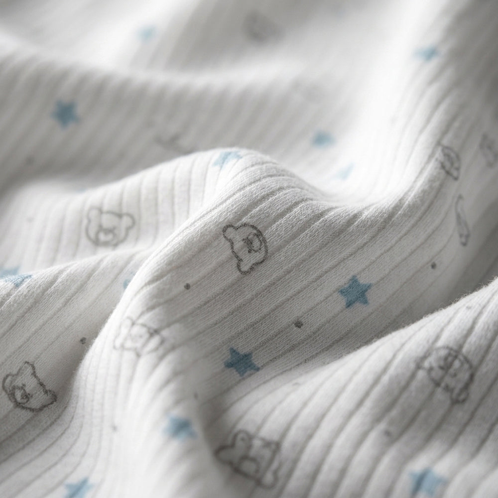 Star and Bear Cotton Baby Swaddle Ecru - SP001.72102.3