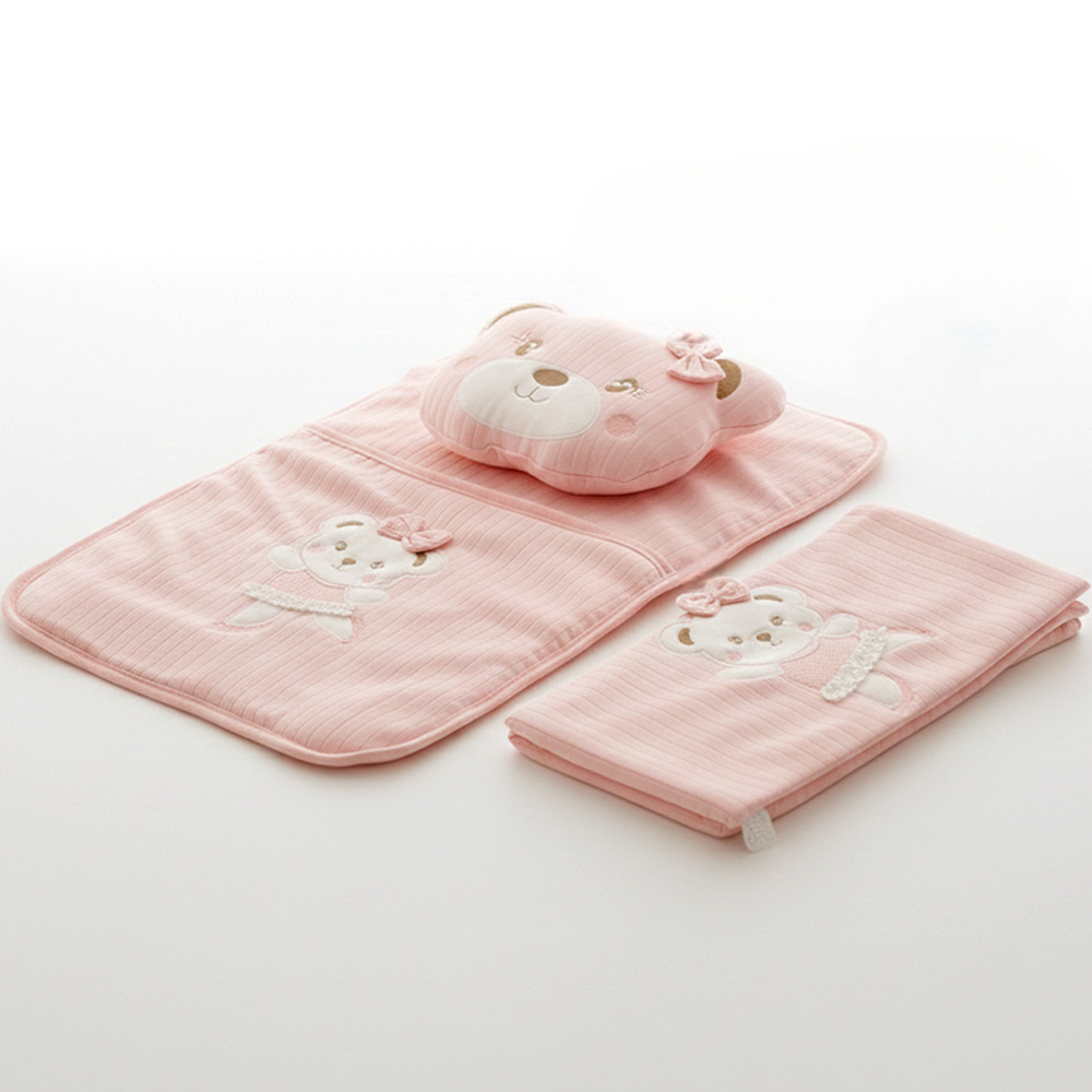 Lacy Soft Baby Blanket, Pillow & Diaper Changing Cushion Salmon - SP001.8813.8