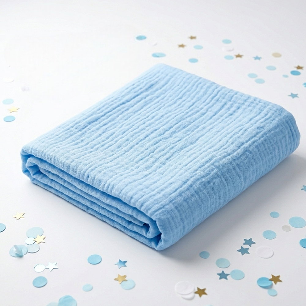 Soft Double-Layer Muslin Baby Blanket Blue - SP001.9211
